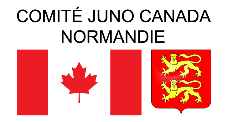 Logo du comité Juno représenté par un drapeau canadien ainsi que le blason normand sur fond transparent.